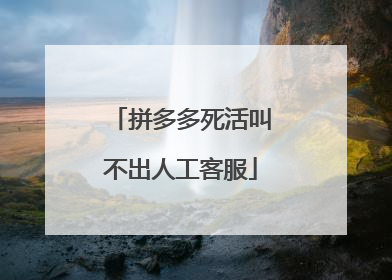 拼多多死活叫不出人工客服