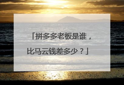 拼多多老板是谁,比马云钱差多少?