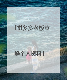拼多多老板黄峥个人资料