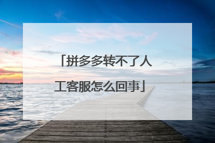 拼多多转不了人工客服怎么回事