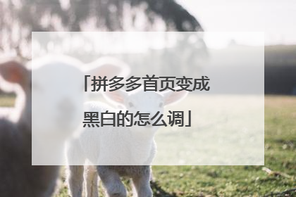 拼多多首页变成黑白的怎么调