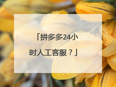 拼多多24小时人工客服?