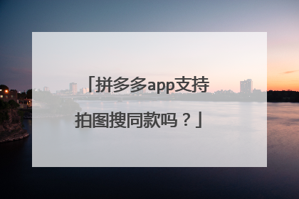 拼多多app支持拍图搜同款吗？