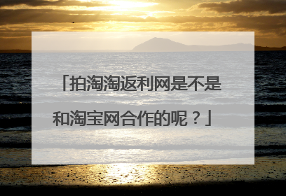 拍淘淘返利网是不是和淘宝网合作的呢?