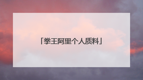 拳王阿里个人质料