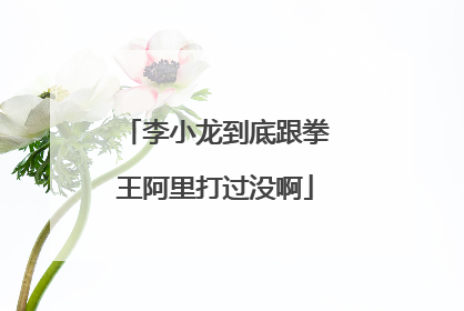 李小龙到底跟拳王阿里打过没啊