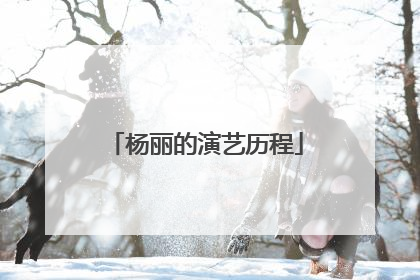 杨丽的演艺历程