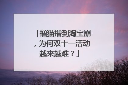 撸猫撸到淘宝崩，为何双十一活动越来越难？