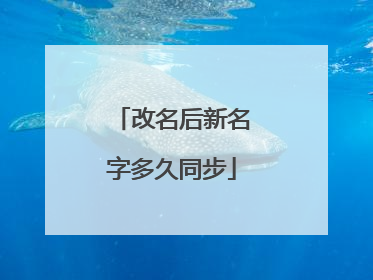改名后新名字多久同步