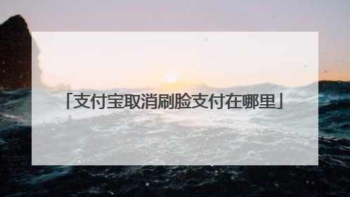 支付宝取消刷脸支付在哪里