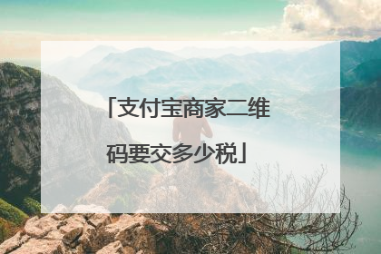 支付宝商家二维码要交多少税