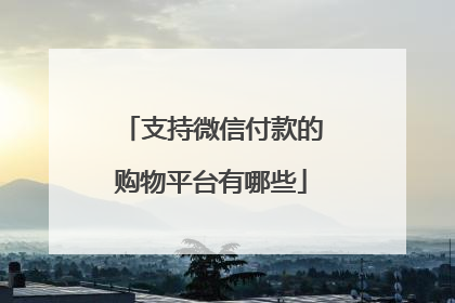 支持微信付款的购物平台有哪些