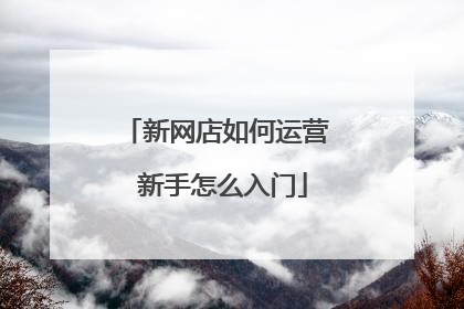 新网店如何运营 新手怎么入门
