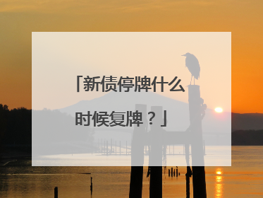 新债停牌什么时候复牌?