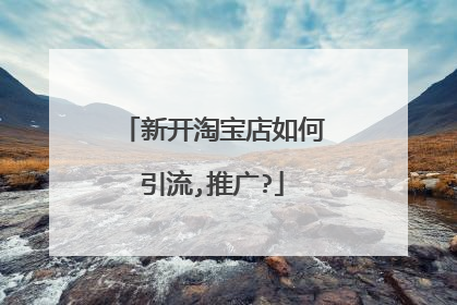 新开淘宝店如何引流,推广?