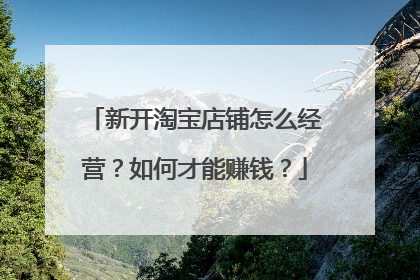 新开淘宝店铺怎么经营?如何才能赚钱?