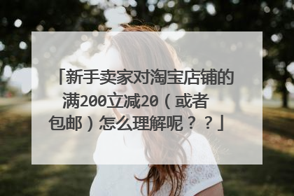 新手卖家对淘宝店铺的满200立减20(或者包邮)怎么理解呢??