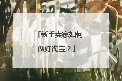 新手卖家如何做好淘宝？