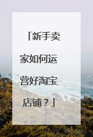 新手卖家如何运营好淘宝店铺?