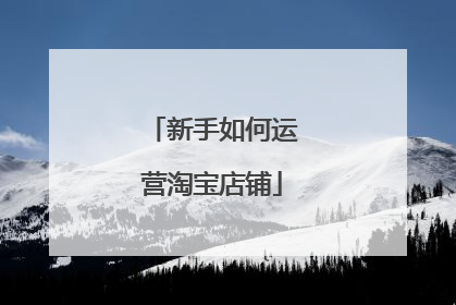 新手如何运营淘宝店铺