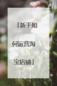 新手如何运营淘宝店铺