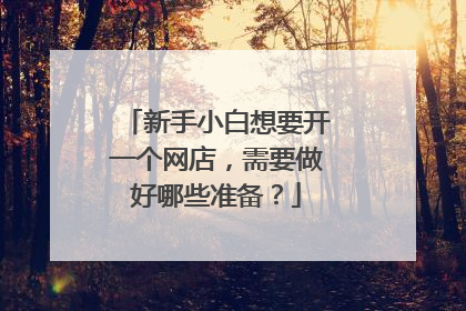 新手小白想要开一个网店，需要做好哪些准备？