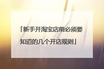 新手开淘宝店前必须要知道的几个开店规则