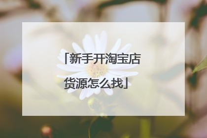 新手开淘宝店货源怎么找