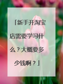 新手开淘宝店需要学习什么?大概要多少钱啊?