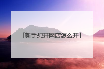 新手想开网店怎么开