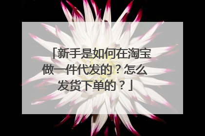 新手是如何在淘宝做一件代发的?怎么发货下单的?