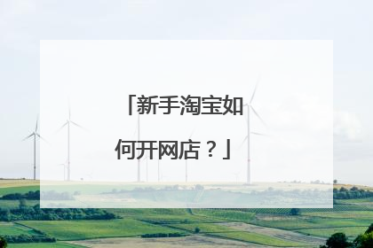 新手淘宝如何开网店？