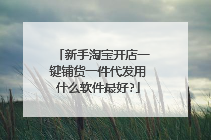 新手淘宝开店一键铺货一件代发用什么软件最好?
