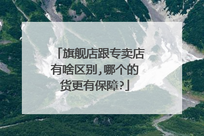 旗舰店跟专卖店有啥区别,哪个的货更有保障?