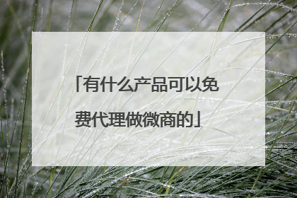 有什么产品可以免费代理做微商的