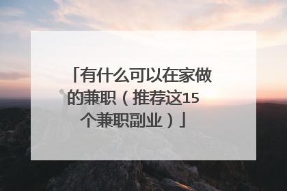 有什么可以在家做的兼职(推荐这15个兼职副业)