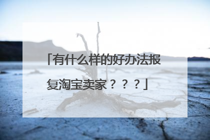有什么样的好办法报复淘宝卖家???