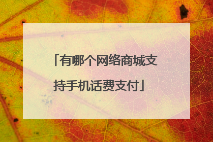 有哪个网络商城支持手机话费支付