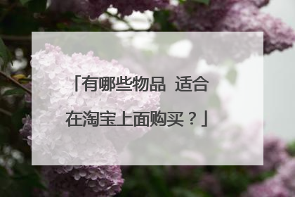 有哪些物品 适合 在淘宝上面购买?