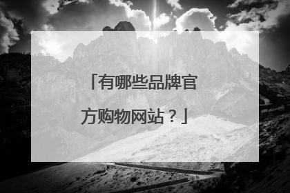 有哪些品牌官方购物网站?