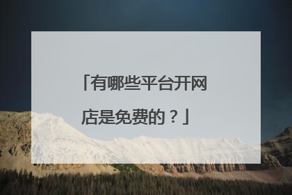 有哪些平台开网店是免费的？