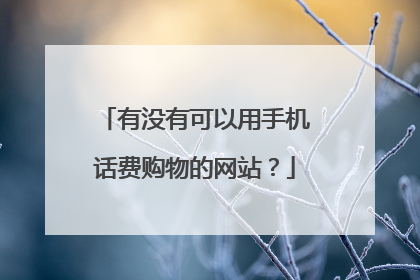 有没有可以用手机话费购物的网站?