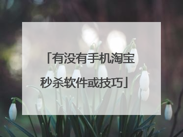 有没有手机淘宝秒杀软件或技巧