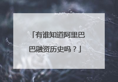 有谁知道阿里巴巴融资历史吗？