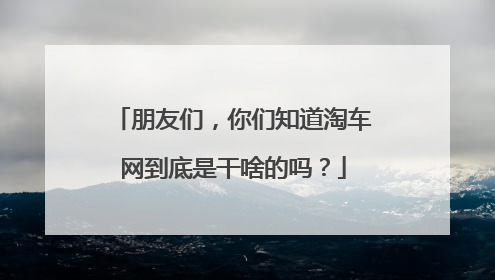朋友们,你们知道淘车网到底是干啥的吗?
