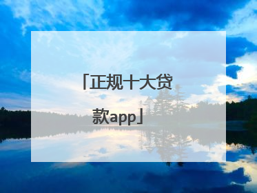 正规十大贷款app