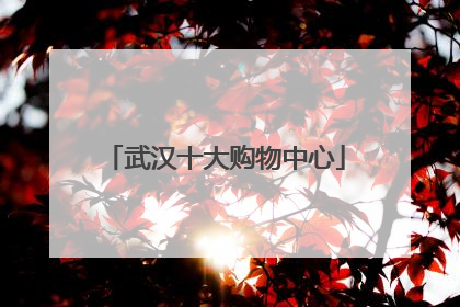 武汉十大购物中心