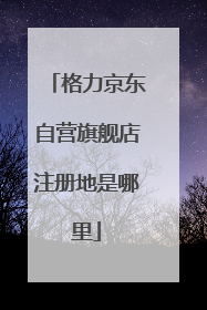 格力京东自营旗舰店注册地是哪里