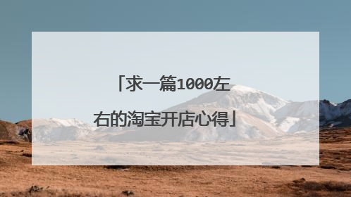 求一篇1000左右的淘宝开店心得