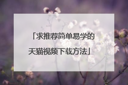 求推荐简单易学的天猫视频下载方法